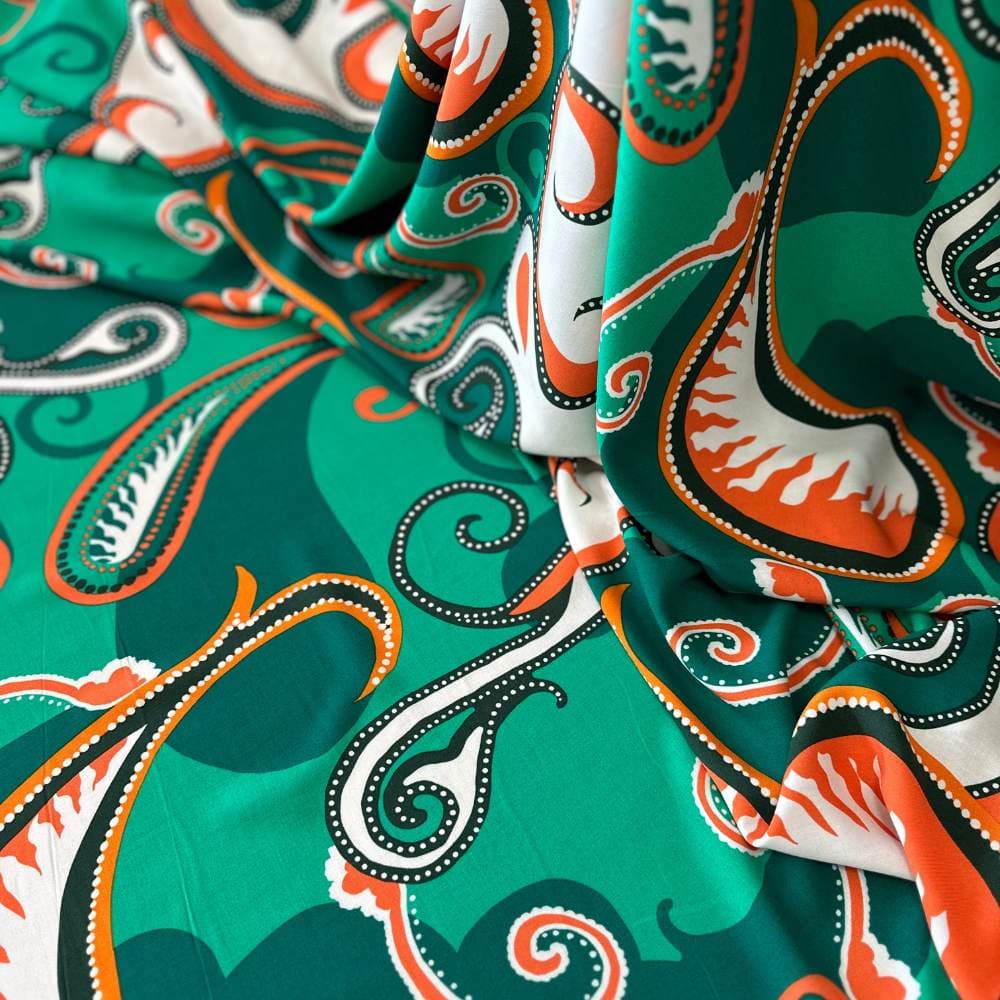 Tecido Estampado 100% Viscose - Caxemir Mexicano