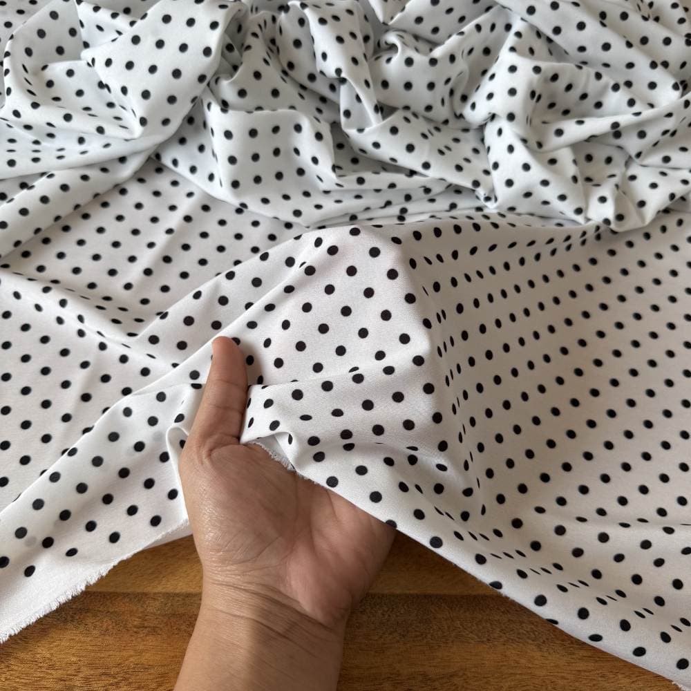Tecido Estampado Viscoseda - POA Miúdo Branco