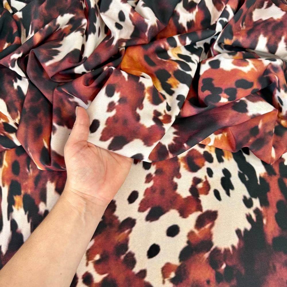 Tecido viscoseda cow print - atacado