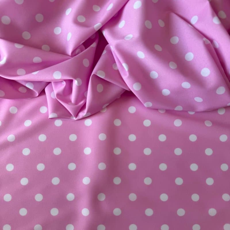 Tecido Estampado Viscoseda POA - Rosa Chiclete&Branco 