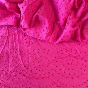 Tecido Laise Bordada Rosa Chock Classico - LIVE 