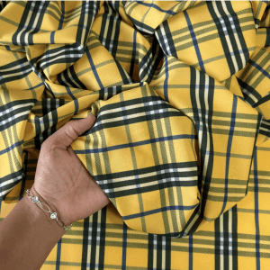Tecido Estampado Viscoseda Xadrez Amarelo e Verde