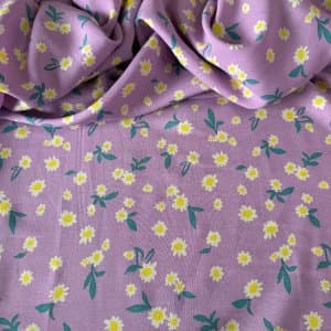 Tecido Estampado 100% Viscose - Floral Lily Lilás LIVE
