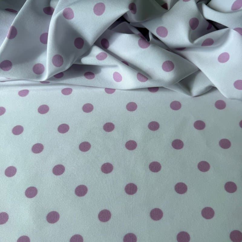Tecido Estampado Viscoseda POA - Branco&Lilás