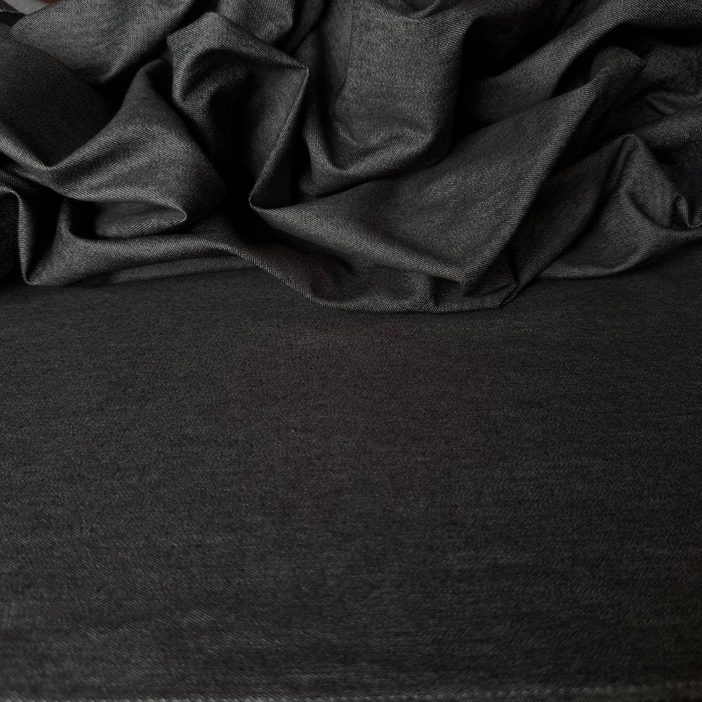Tecido Sarja com Liocel e Elastano para Alfaiataria Premium - Preto Jeans