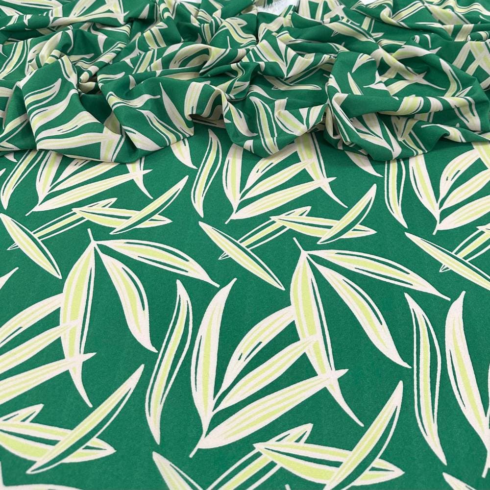 Tecido Estampado Viscoseda folhagem verde 2 - Atacado