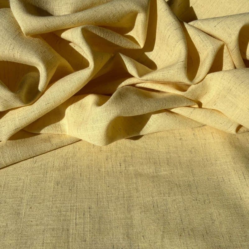 Tecido Cambraia de Algodão e Linho - Amarelo Dente-de-Leão