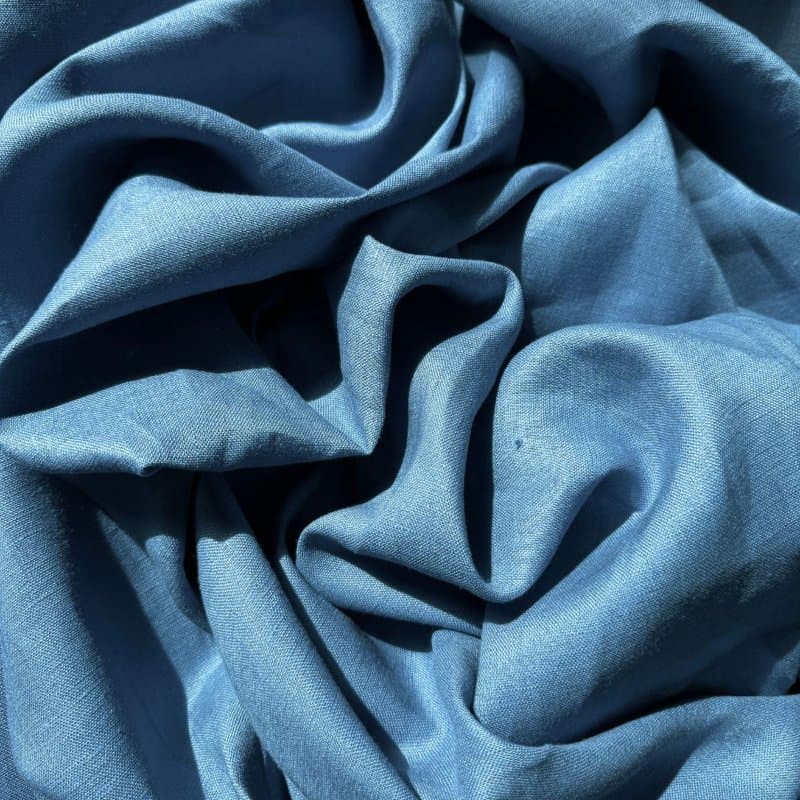 Tecido Linho Puro para Alfaiataria Azul Jeans - 100% Linho