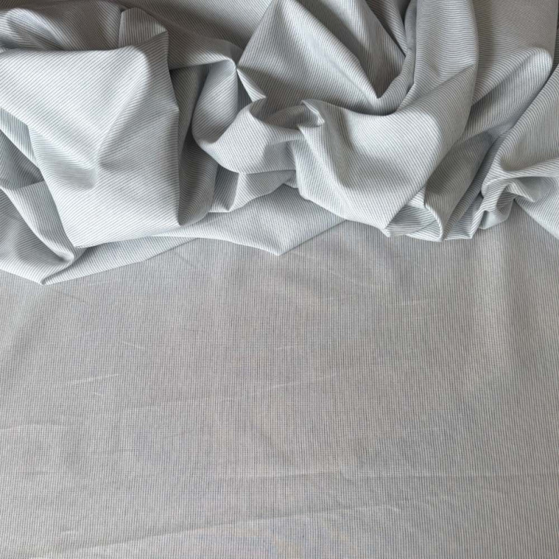 Tecido Cambraia de Algodão, Liocel e Linho - Listrada Azul Tecido Cambraia de Algodão, Liocel e Linho - Listrada Azul