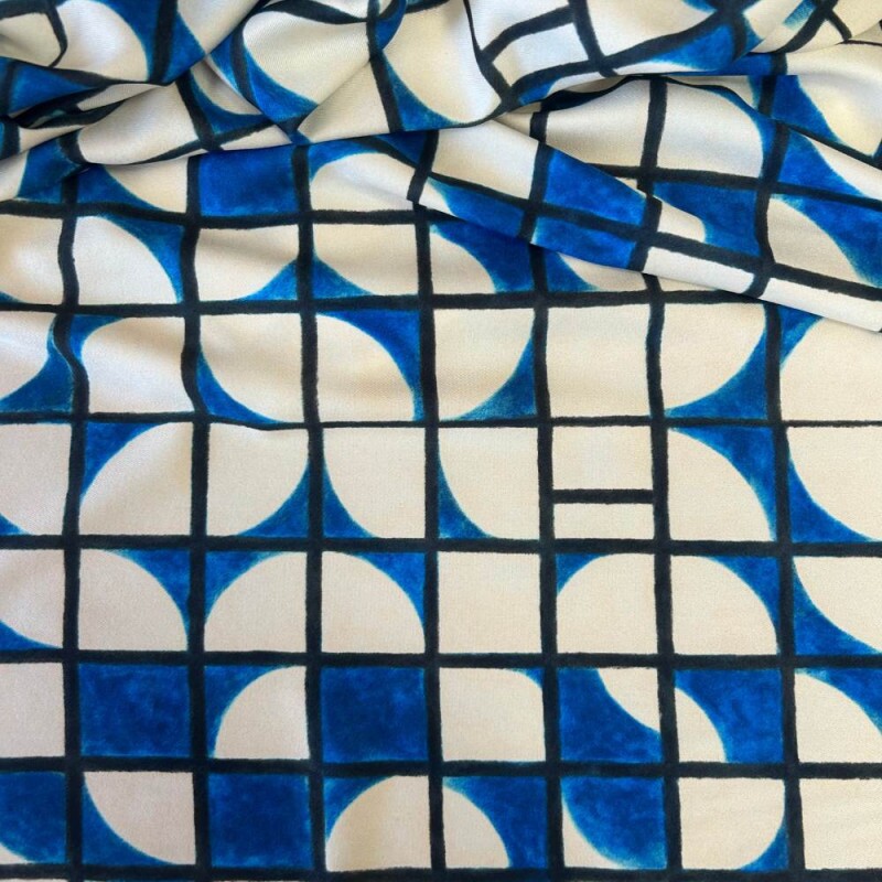 Tecido Crepe Elise - Geométricos Cascais Tecido Crepe Elise - Geométricos Cascais