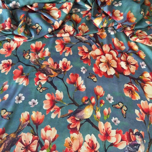 Tecido Crepe Elise - Pintura Floral Tecido Crepe Elise - Pintura Floral