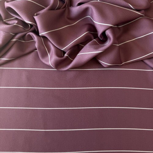 Tecido Estampado Viscoseda Listrado Malva Queimado - Atacado