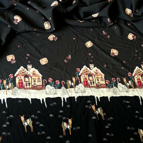 Tecido Estampado 100% Viscose - Doces Encantados Tecido Estampado 100% Viscose - Doces Encantados