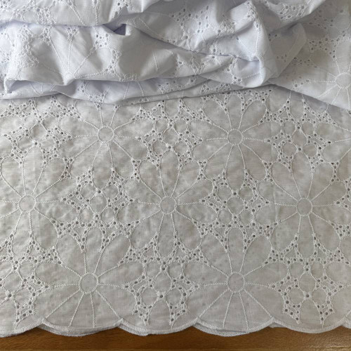 Tecido Lese de Algodão Bordado - Branco