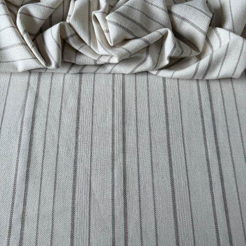 Tecido Linho com Algodão Gales - Listrado Marrom