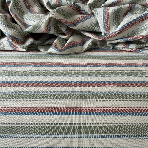 Tecido Linho com Algodão Gales - Listras Coloridas