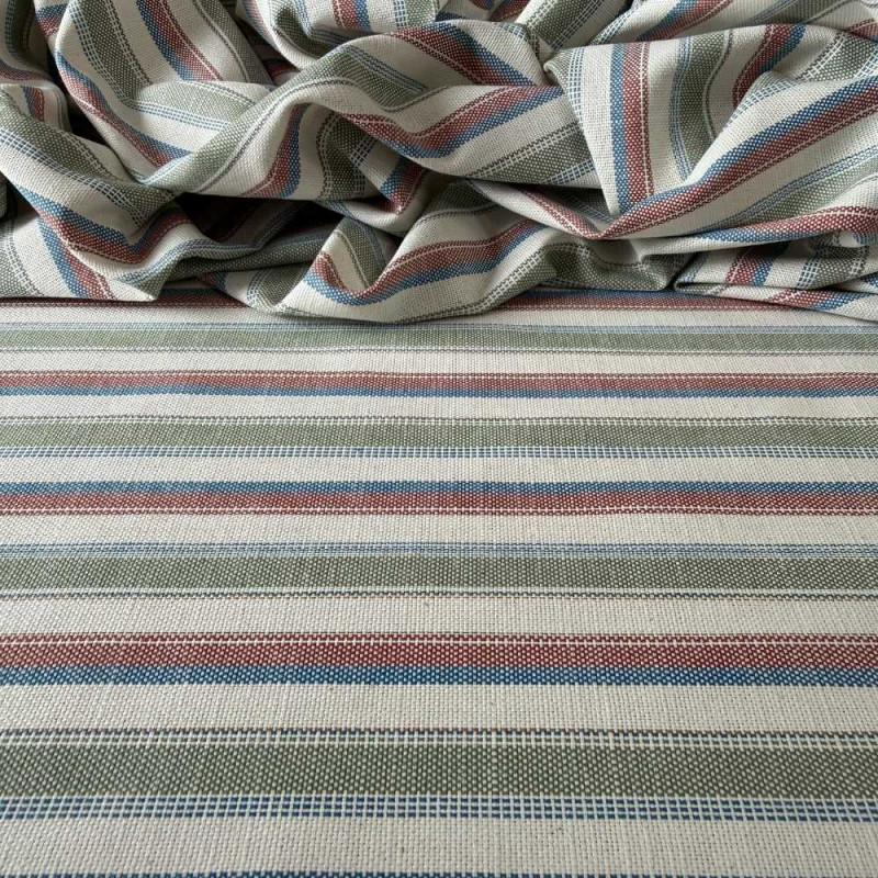 Tecido Linho com Algodão Gales - Listras Coloridas
