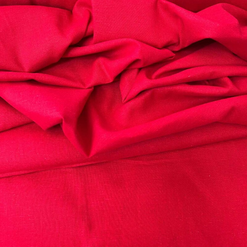 Tecido Linho com Elastano Premium Vermelho Ferrari