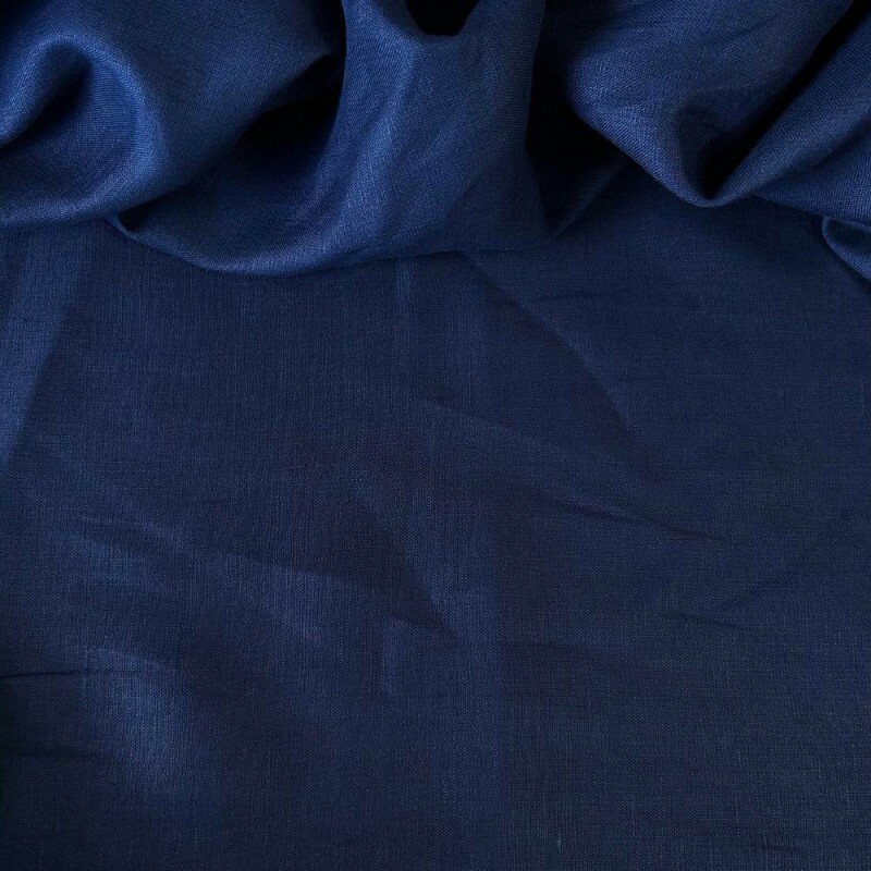 Tecido Linho Puro Alfaiataria Azul Marinho - 100% Linho