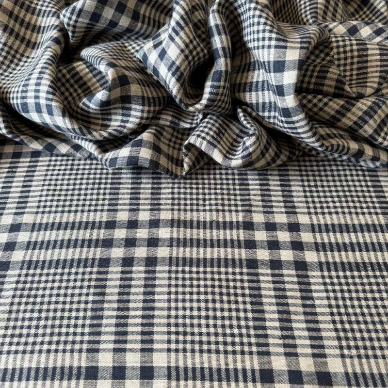 Tecido Linho Puro para Alfaiataria Xadrez - 100% Linho Tecido Linho Puro para Alfaiataria Xadrez - 100% Linho