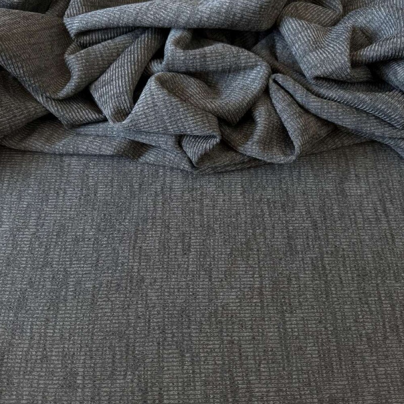 Tecido Malha Tricô Escorpada - Cinza