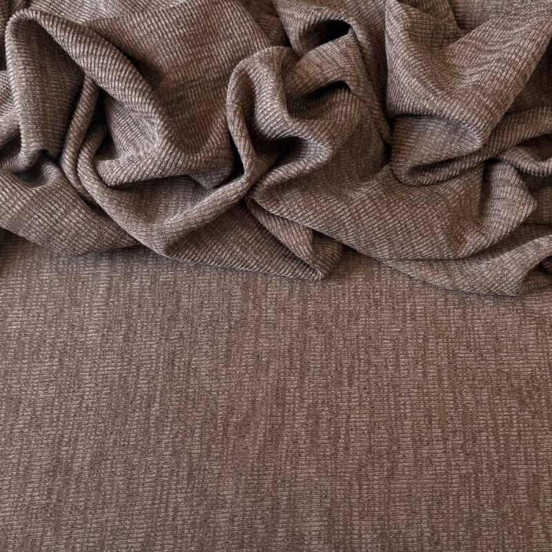 Tecido Malha Tricô Escorpada - Marrom Chocolate