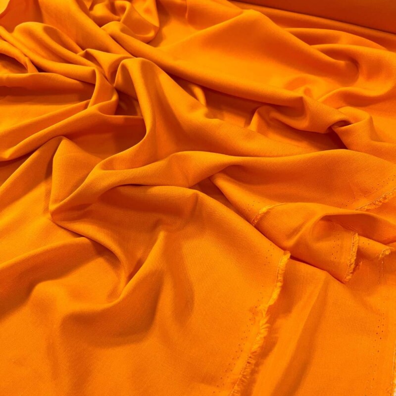 Tecido Liso viscolinho laranja