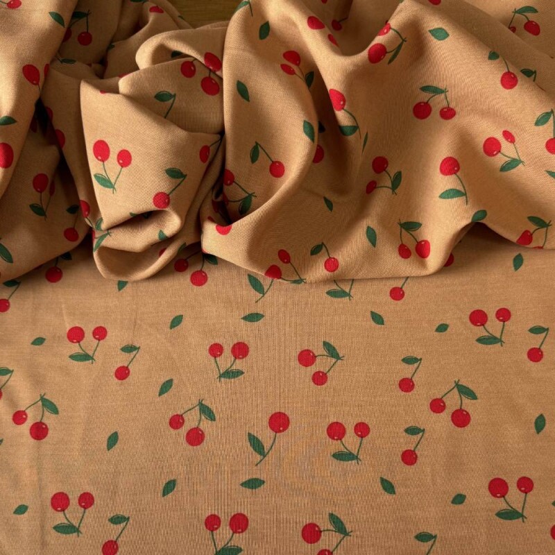 Tecido Estampado 100% Viscose - Cherry Carmel Tecido Estampado 100% Viscose - Cherry Carmel