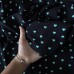 Tecido Estampado 100% Viscose - Corações Love Preto e Ciano Tecido Estampado 100% Viscose - Corações Love Preto e Ciano