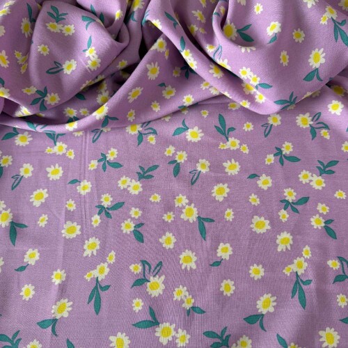 Tecido Estampado 100% Viscose - Floral Lily Lilás Tecido Estampado 100% Viscose - Floral Lily Lilás
