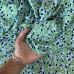 Tecido Estampado 100% Viscose - Liberty Flor Verde e Azul Ciano Tecido Estampado 100% Viscose - Liberty Flor Verde e Azul Ciano
