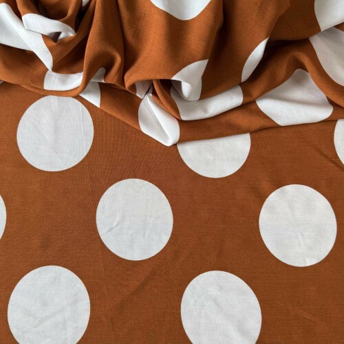 Tecido Estampado 100% Viscose - POÁ Caramelo Tecido Estampado 100% Viscose - POÁ Caramelo