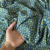 Tecido Estampado 100% Viscose - Verde Folha e Azul Tecido Estampado 100% Viscose - Verde Folha e Azul