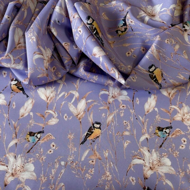 Tecido Estampado Viscoseda Floral Delicado Lilás Tecido Estampado Viscoseda Floral Delicado Lilás
