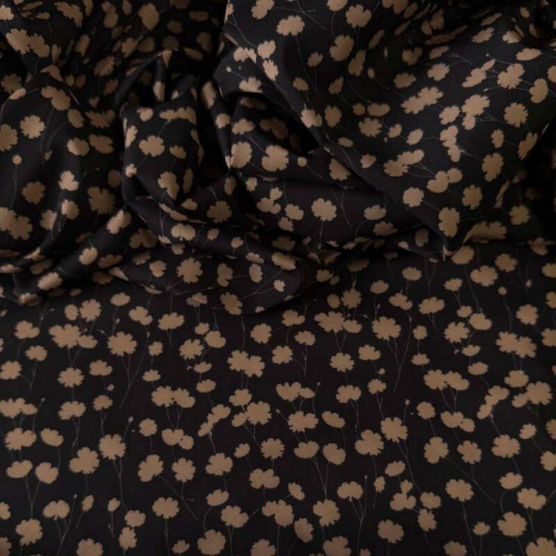 Tecido Estampado Viscoseda Floral Liberty Preto Tecido Estampado Viscoseda Floral Liberty Preto