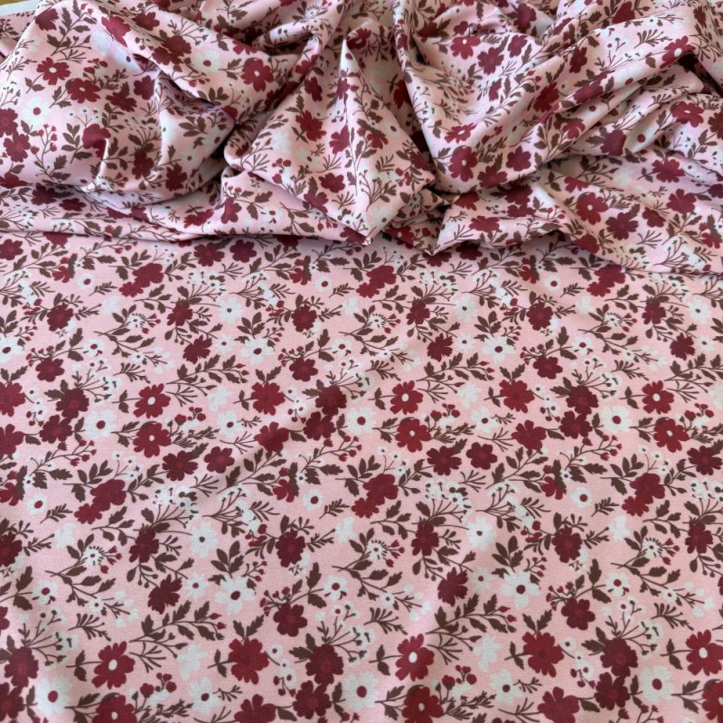 Tecido Estampado Viscoseda - Floral Rosas - Atacado Tecido Estampado Viscoseda - Floral Rosas - Atacado