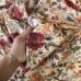 Tecido Estampado Viscoseda Flores Vintage Amarelo Manteiga