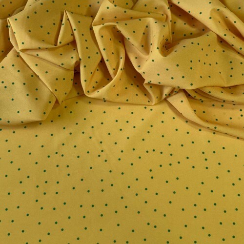 Tecido Estampado Viscoseda POÁ Amarelo e Verde
