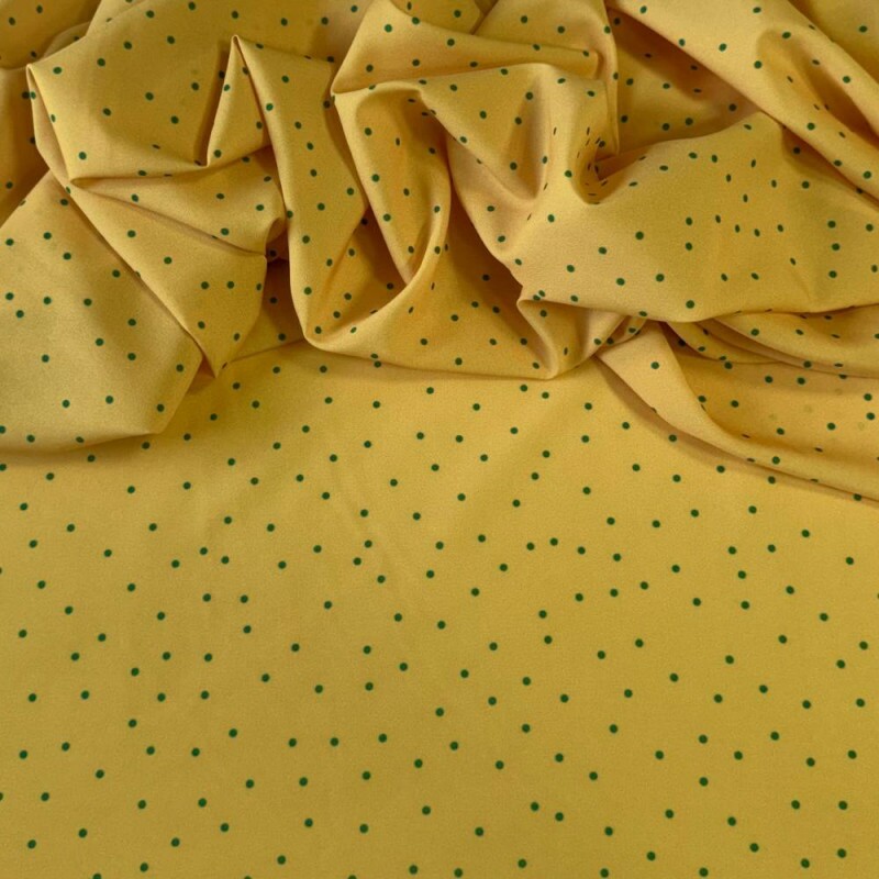 Tecido Estampado Viscoseda POÁ Amarelo e Verde Tecido Estampado Viscoseda POÁ Amarelo e Verde
