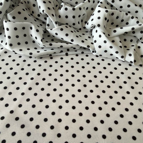 Tecido Estampado Viscoseda - POÁ Miúdo Branco