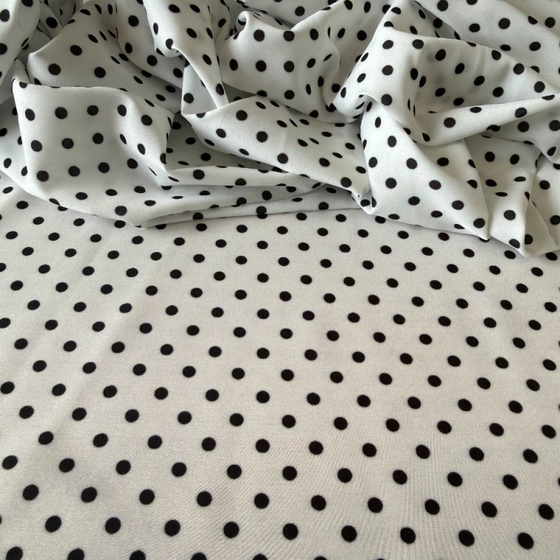 Tecido Estampado Viscoseda - POÁ Miúdo Branco - Atacado Tecido Estampado Viscoseda - POÁ Miúdo Branco - Atacado