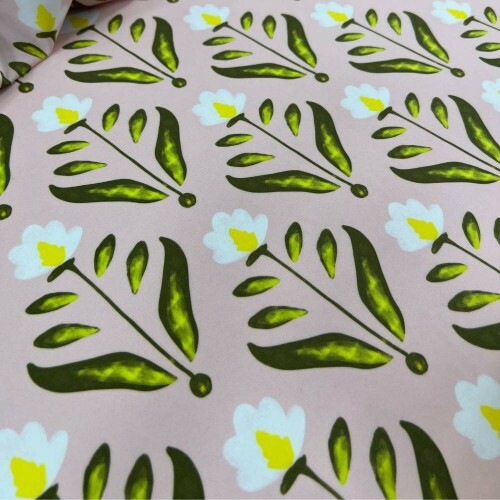 Tecido Estampado Viscoseda flor de cera - Atacado