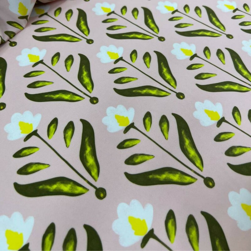 Tecido Estampado Viscoseda flor de cera - Atacado