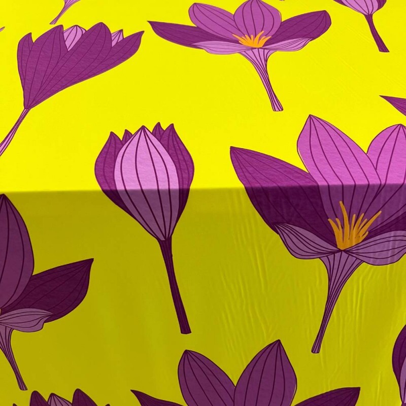 Tecido Estampado Viscoseda flor purple
