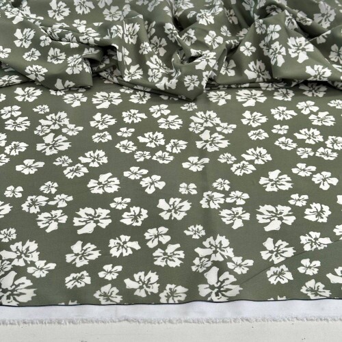 Tecido Estampado Viscoseda flores olivia - Atacado