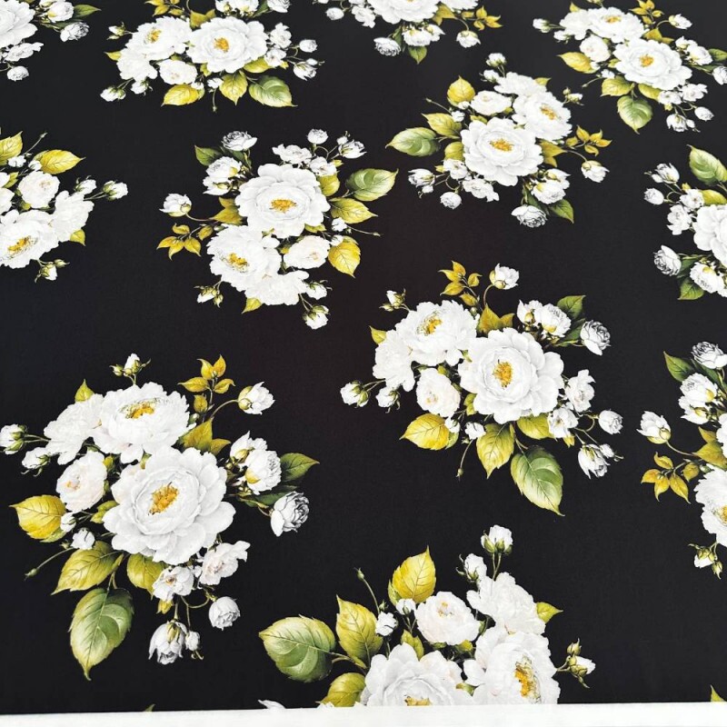 Tecido Estampado Viscoseda rosas 2 - Atacado