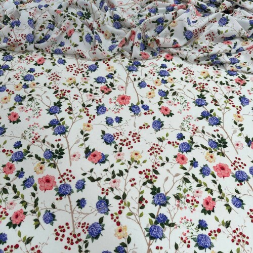 Tecido Estampado Viscoseda floral mini rosas  - Atacado