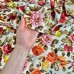 Tecido Estampado Viscoseda rosas terracota 2 - Atacado