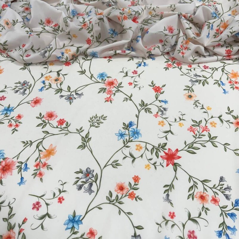 Tecido Estampado Viscoseda ramo de flores - Atacado