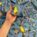 Tecido Estampado Viscoseda pássaros amarelos  - Atacado